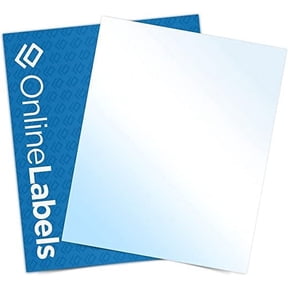 OnlineLabels 8.5" x 11" Sticker Paper - White Gloss - Laser Only - 25 Sheets