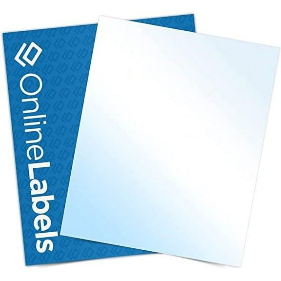8.5 x 11 White Gloss Sticker Paper (Laser Printers Only) - Full Sheet Labels - Online Labels (25 Sheet Pack)
