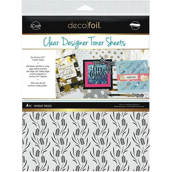 8.5 x 11 in. Deco Foil Clear Toner Sheets - Wheat Fields