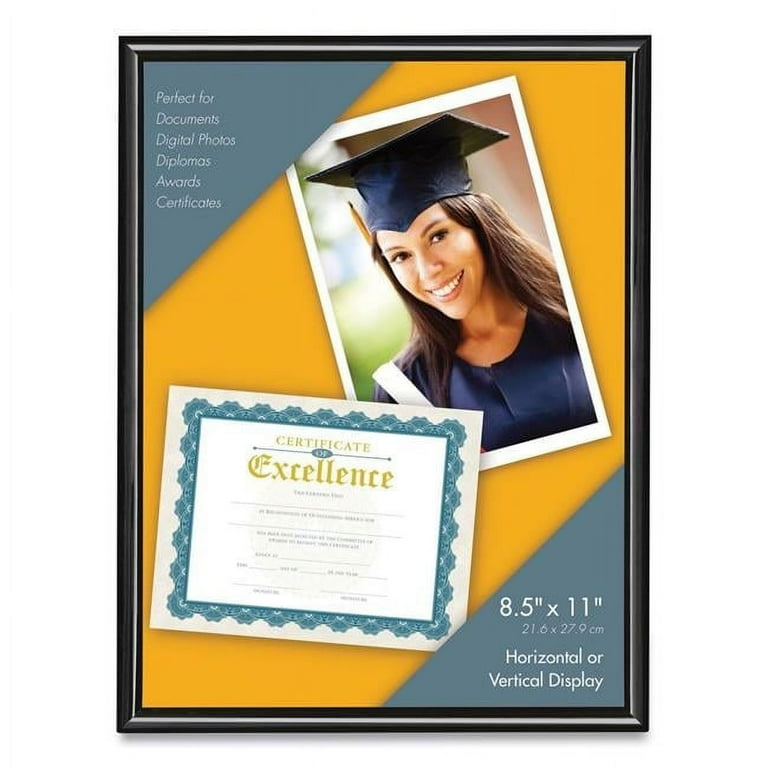 U-Channel Document Frame, 8.5 x 11, Black U-Channel Document Frame, 8.5 x 11, Black