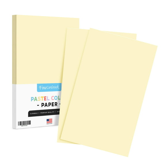 8.5 x 14” Ivory Pastel Color Paper – Great for Cards and Stationery Printing | Legal, Menu Size | Lightweight 20lb Paper | 50 Sheets
