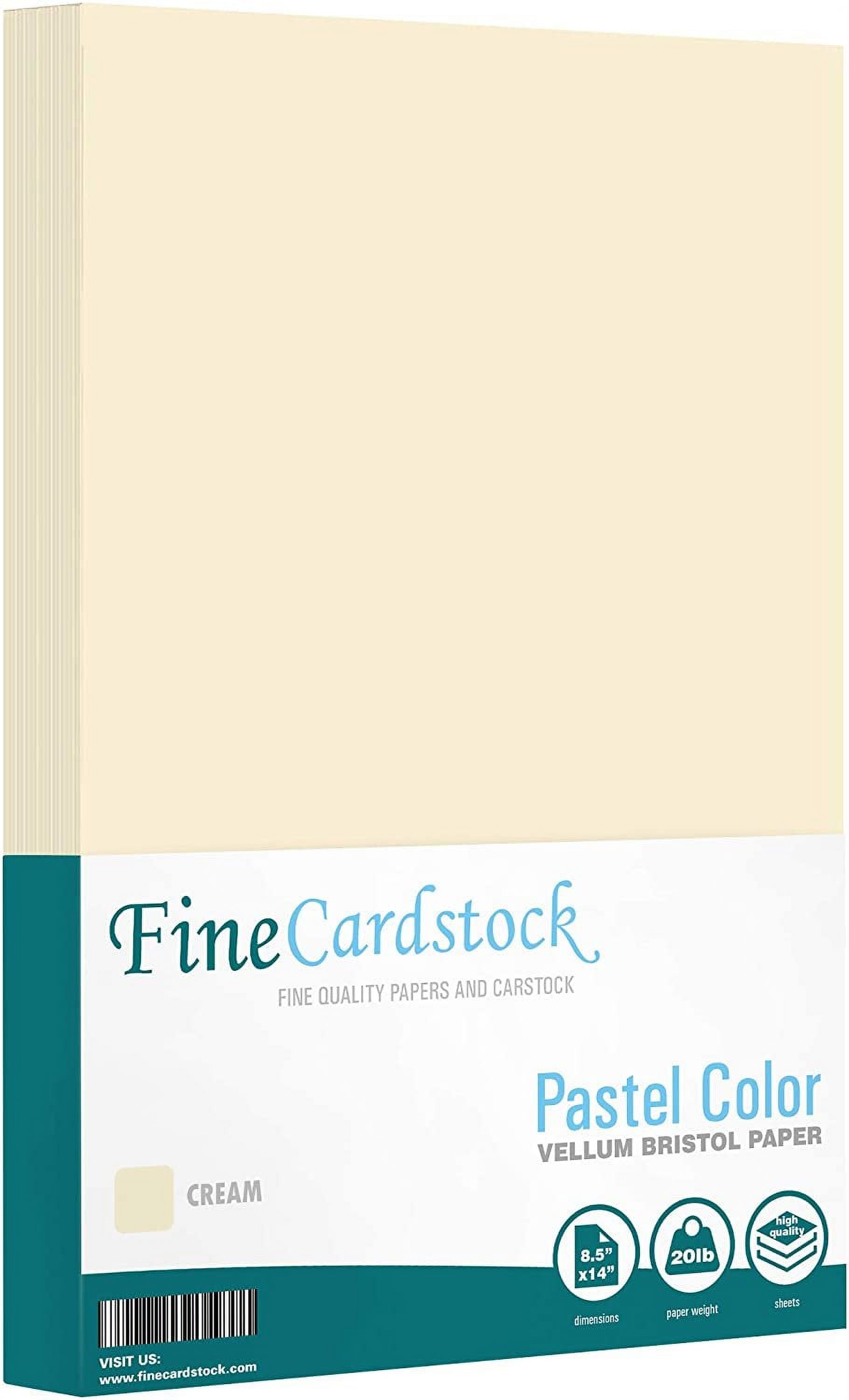 8.5 x 14” Pastel Color Paper – Great for Cards and Stationery Printing | Legal, Menu Size | Lightweight 20lb Paper | 100 Sheets | Cream - image 1 of 6
