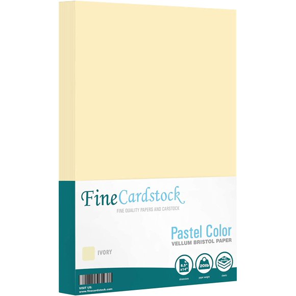 8.5 x 14” Pastel Color Paper – Great for Cards and Stationery Printing | Legal, Menu Size | Lightweight 20lb Paper | 100 Sheets | Ivory
