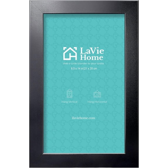 8.5 x 14 Picture Frame Black, Legal Paper Size Wood Poster Frame with High Definition Plexiglass, Horizontal or Vertical Wall Certificate Frame Suitable for Legal Sized Document, 1pc