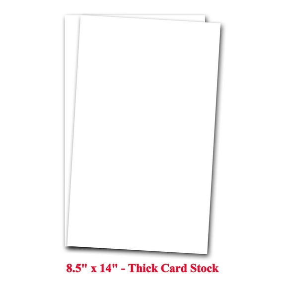 8.5" x 14" White Thick Heavyweight Card Stock - 100lb Cover - 270 GSM - 50 Sheets Per Pack