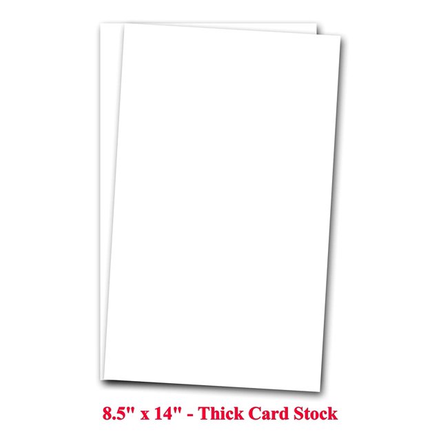 8.5" x 14" White Thick Heavyweight Card Stock 100lb Cover 270 GSM 50 Sheets Per Pack