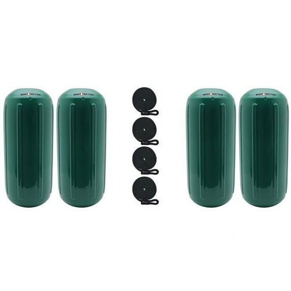 8.5 x 20 in. BoatTector HTM Inflatable Fender, Forest Green - Pack of 4