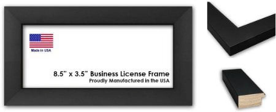 8.5 x 3.5 Inch Professional Business License Frame - Black Wood ...