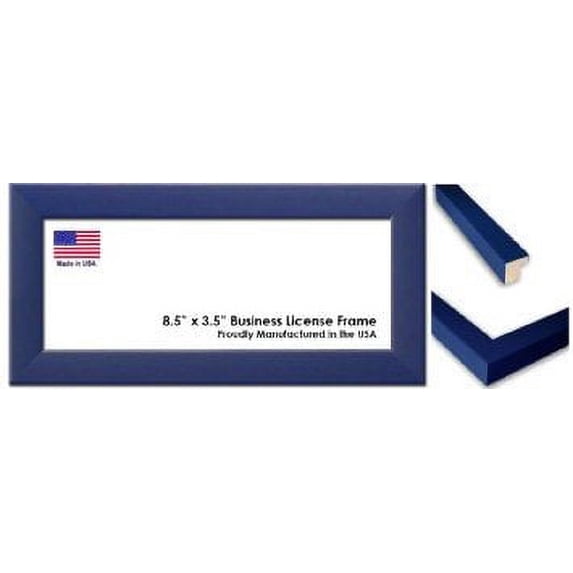 8.5 x 3.5 Inch Professional Business License Frame - Blue Wood ...