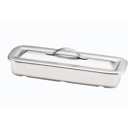 8.5 x 3 x 1.5 in. Stainless Steel Instrument Tray with Strap Handle