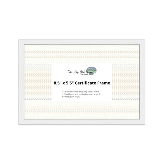 8.5" x 5.5" Certificate Frame - Wood Frame - Holds any document measuring 8.5" x 5.5" inches