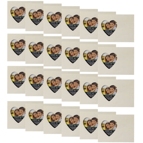 8.5" x 6.5" Unfinished Wood Heart Photo Frames by Make Market - Paintable Picture Frame for Office - Home - School - Bulk 24 Pack