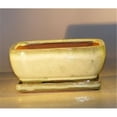 thumbnail image 1 of 8.5 x 6.5 x 3.5 in. Ceramic Bonsai Pot, Melon Green - Rectangle, 1 of 1