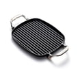 thumbnail image 1 of 8.5"x14.25" Cast Iron Grill Pan with Ridges for Steak, Chicken, Veggies and Paninis, 1 of 4