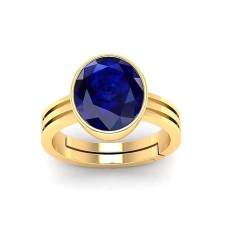 8.50 Carat Blue Sapphire Ring Adjustable Certified Natural Panchdhatu Handmade Neelam gemstone Men's Women's Ring
