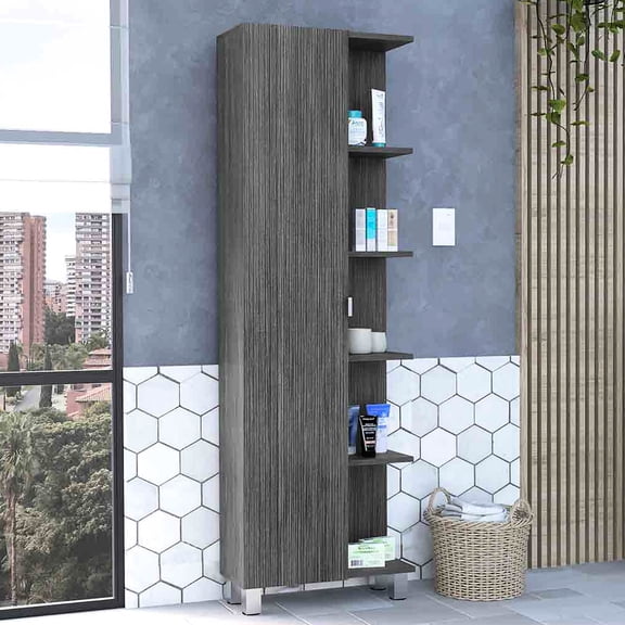 8.50 in Wide Cabinet - Five Shallow Shelves - Bathroom Use - Convenient Storage