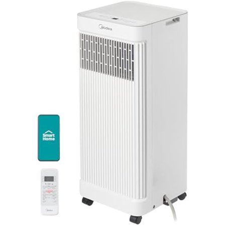 8,500 BTU ASHRAE (5,000 BTU SACC) Portable Air Conditioner, Smart Control, Cools up to 150 Sq. Ft., with Dehumidifier & Fan mode, Easy-to-use Remote Control & Window Installation Kit Included