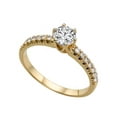 thumbnail image 1 of 8.50MM D-F VS Moissanite Engagement Ring With Diamonds (1.9 ct Moissanite Weight, 2.34 ctw dew) Classic 6 prongs 14K Gold, 1 of 3