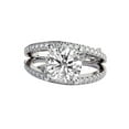 thumbnail image 1 of 8.50MM D-F VS Moissanite Engagement Ring With Diamonds (1.9 ct Moissanite Weight, 2.7 ctw dew) Multi Band 3 bands 14K Gold, 1 of 3