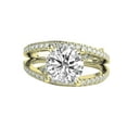 thumbnail image 1 of 8.50MM D-F VS Moissanite Ring With Diamonds (1.9 ct Moissanite Weight, 2.7 ctw dew) Multi Band 3 bands 14K Gold, 1 of 3
