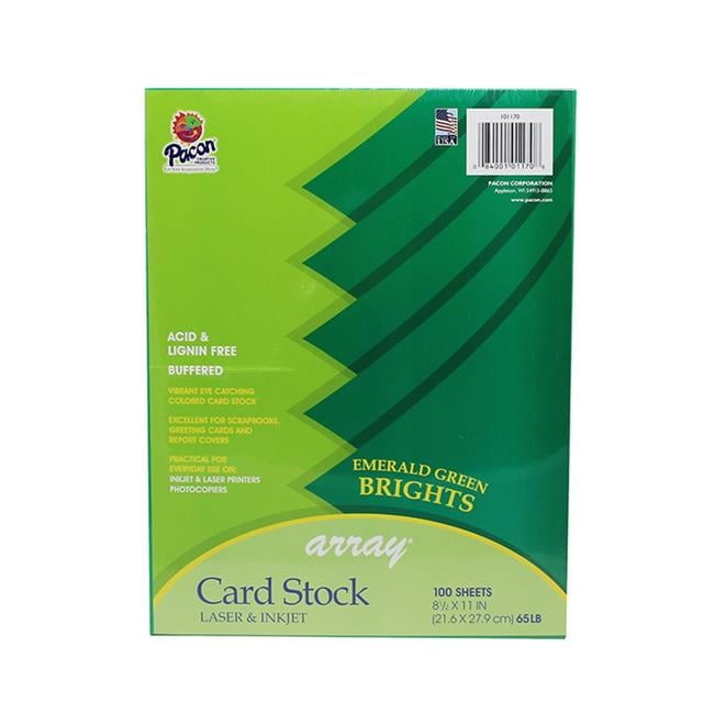 8.54 x 11 in. Brights Emerald Array Card Stock - Pack of 2