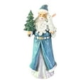 thumbnail image 1 of 8.58 Inch Christmas Santa Figurine Silver Holiday Statue Xmas Decoration Festive Resin Santa Claus Decor Home Tabletop Seasonal Ornament Decoration Gift, 1 of 8