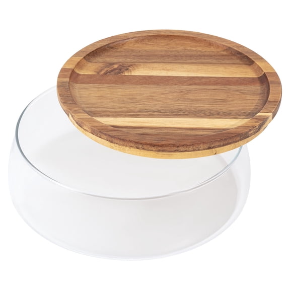8.58in 2000ml/70oz Glass Candy and Nuts Serving Container Round Snack Snack Tray Storager Bowls