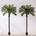 thumbnail image 1 of 8.5FT Artificial Coconut Palm Tree (Set of 2), UV Realistic Faux Sago Palm Plants for Indoor & Outdoor, Large Tropical Fake Trees for Home Office Garden Patio Poolside Decor, 1 of 7