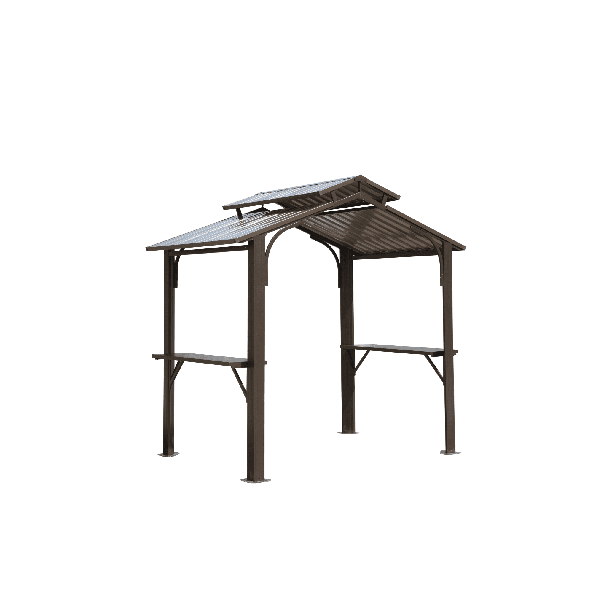 8×5FT Hardtop Grill Gazebo, Outdoor BBQ Gazebo w/Galvanized Steel ...