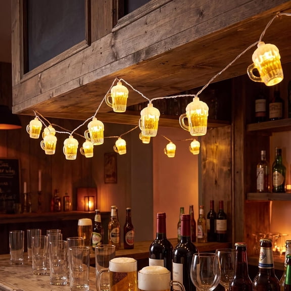8.5FT Mug String Lights Outdoor, 10 LED Tropical Beach Themed Lights