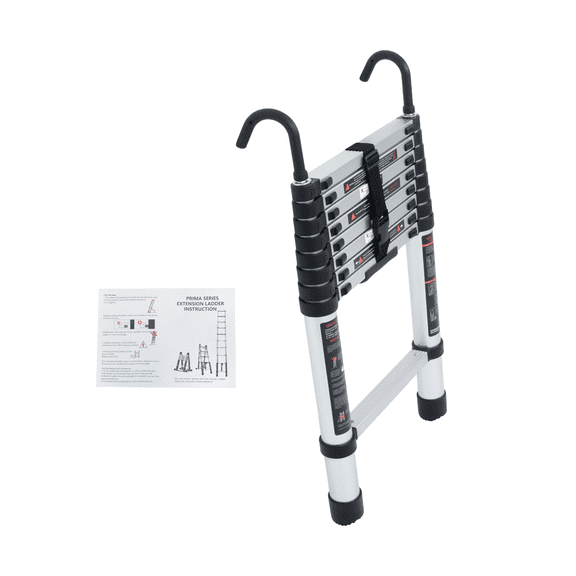 8.5FT Telescoping Ladder With Hooks Extension Folding Ladders