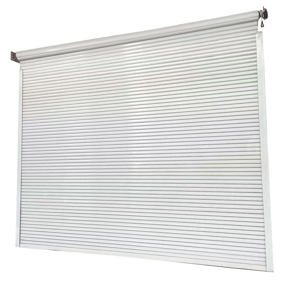 8.5FT x 8.5FT Electric Roll-Up Garage Door, 110V Automatic Roller Shutter Door with Galvanized Steel Rails for Carport, Barn & Storage Shed