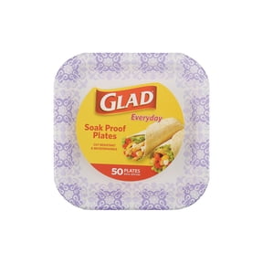 Brand Buzz Glad Everyday Paper Disposable Plates - Pack of 50