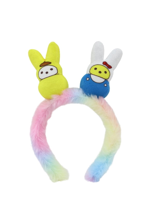 8.5In White and Yellow Peeps X Hello Kitty, Pumpumpurin Plush Headband for Adult and Child, Easter, Peeps/Sanrio