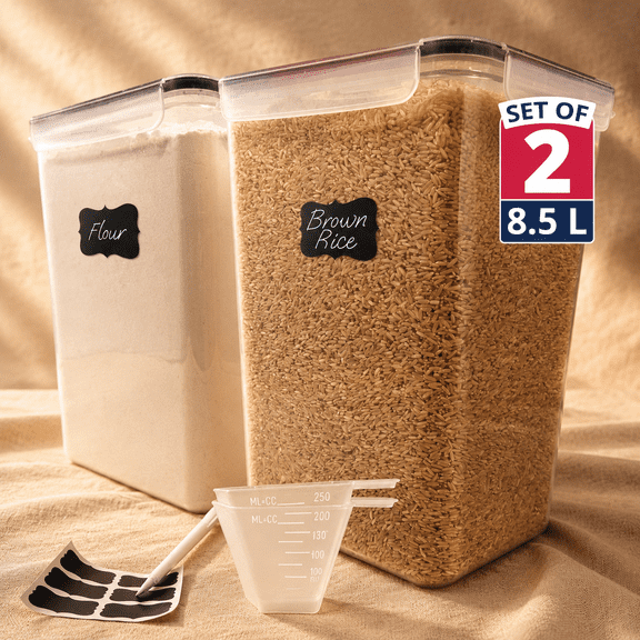8.5L Airtight Food Storage Containers 2 Set Kitchen Pantry Organization