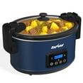 thumbnail image 1 of Sunvivi 8.5 Quart Programmable Slow Cooker with Locking Lid, Digital Timer, Dishwasher Safe, Blue, 1 of 9