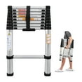 thumbnail image 1 of 8.5ft Extension Ladder Aluminum Telescoping Step Ladder Adjustable Height, Folded 2.4ft, 330lbs Max Load Capacity, EN131, Portable Extendable Ladder for Home, Office, Outdoor, 1 of 1