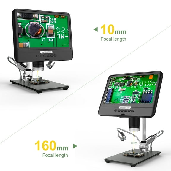 8.5in Digital Microscope 8.5 Inch LCD Display Screen 5X To 1200X Microscope 1280x800 Adjustable 1080P Scope Soldering Tool With 2 Fill Lights