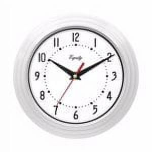 8.5in. White Frame Round Quartz Wall Clock