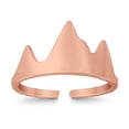 thumbnail image 1 of 8.5mm- Mountains Toe Band Ring 925 Sterling Silver Thin Adjustable Stylish Rings for Women, 1 of 5