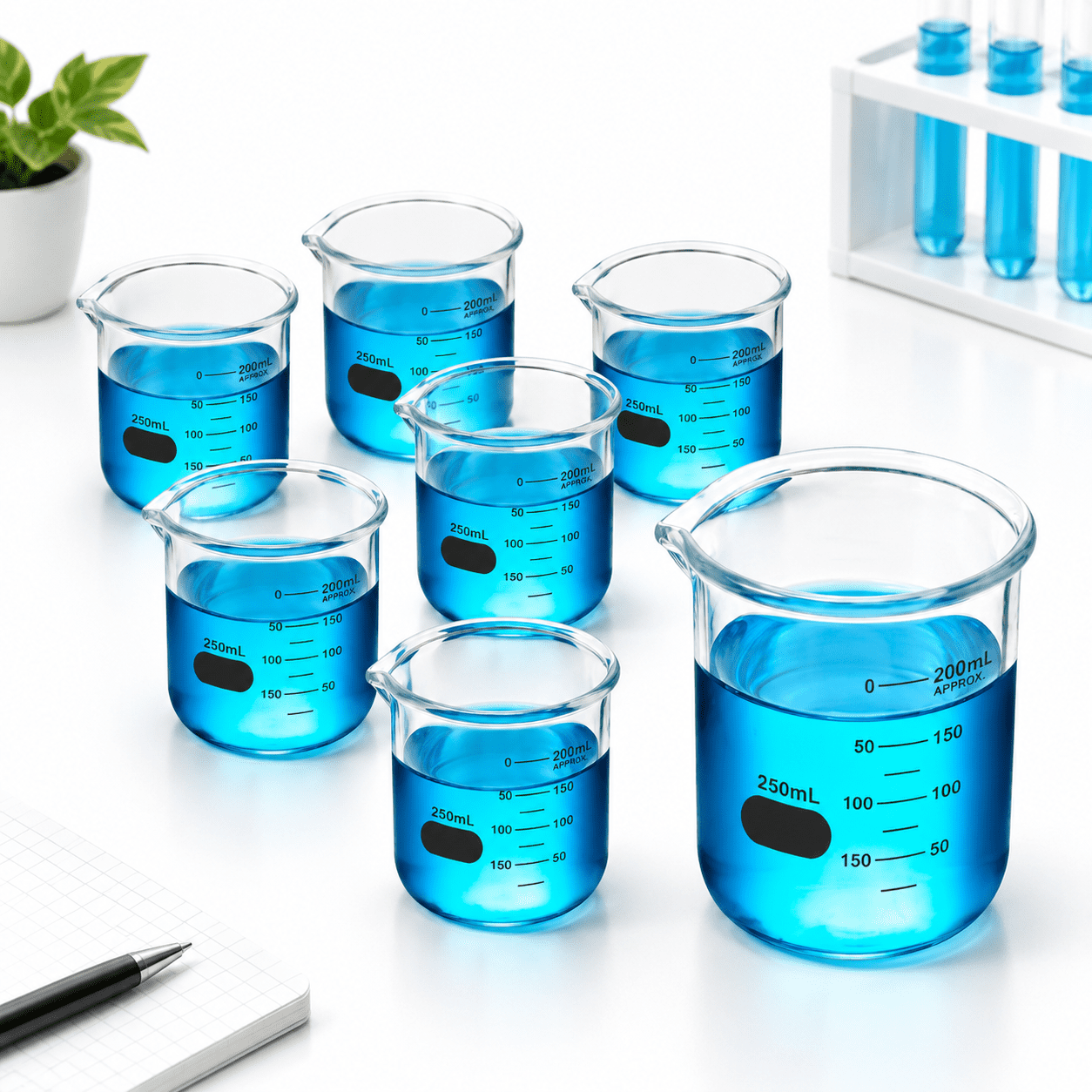 8.5oz(250ml) Sturdy Glbeaker Heavy-duty Lab Set 3.3 Borosilicate ...