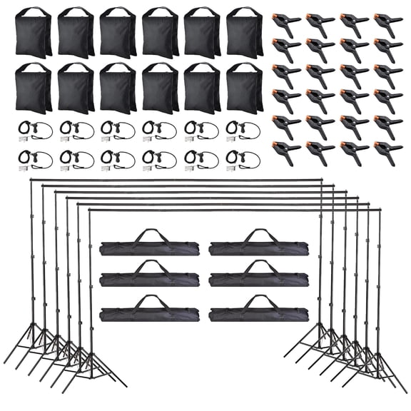 8.5x10Ft Photography Background Backdrop Stand Kit Adjustable Crossbar 6 Packs