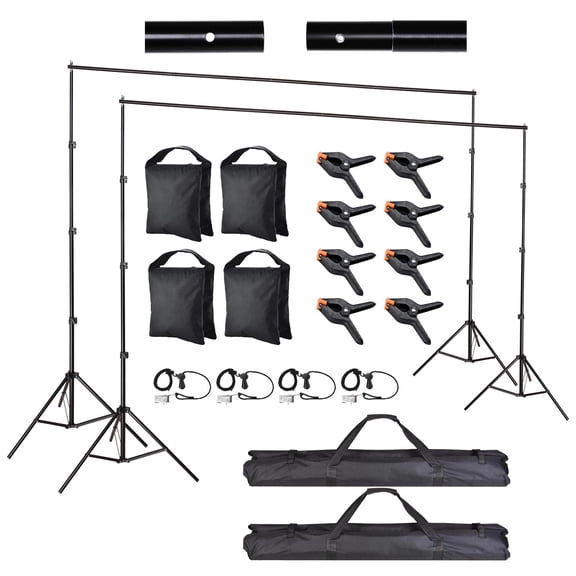 8.5x10Ft Photography Background Backdrop Support Stand Kit Video Shooting 2 Pack