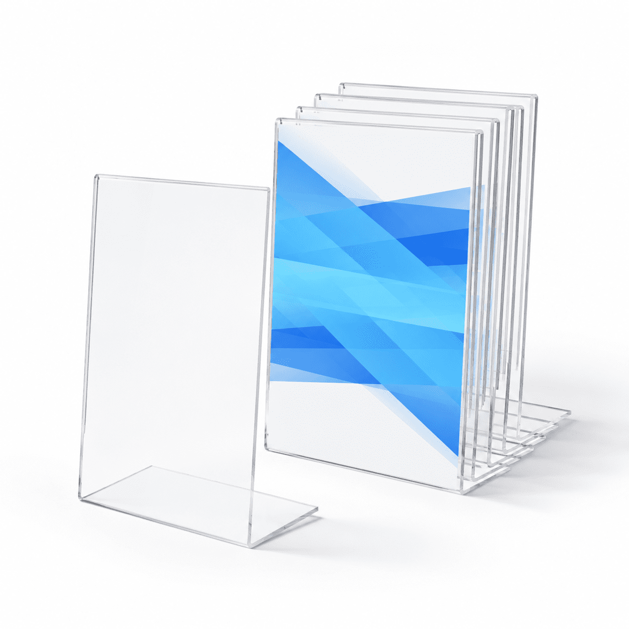 8.5x11''-6pack Plastic Slant Sign Holder Table Top Display Stand ...
