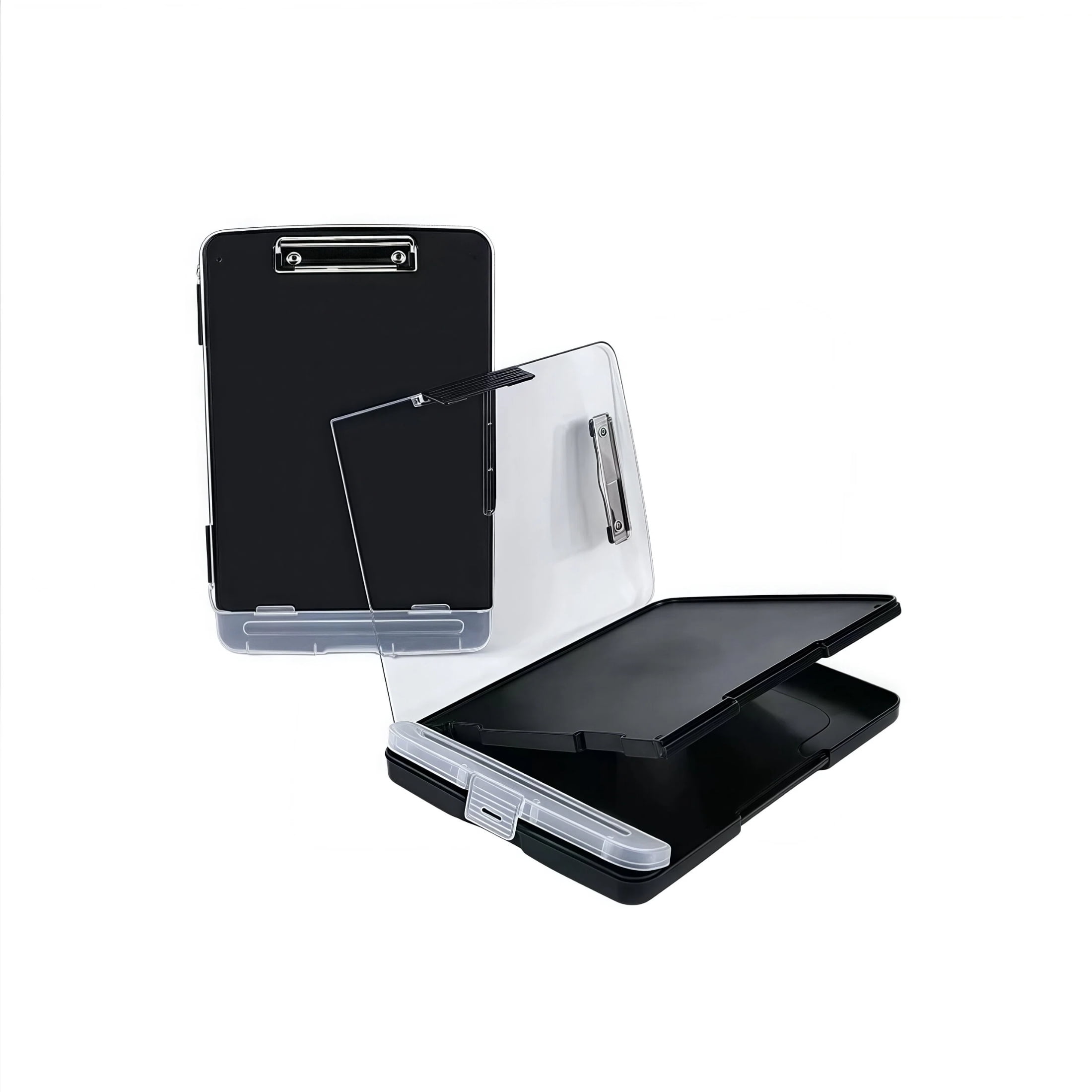 8.5x11/A4 Storage Clipboard with Pen Holder, Dry Erase Clip Board Black