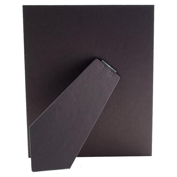 8.5x11 Cardboard Backs 10 Pack - Tile, Art, Picture Frame Backing with Hangers - Black Matte Finish, Folding Stand, Made in USA