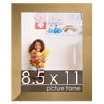 thumbnail image 1 of 8.5x11 Gold Bronze Wood Picture or Document Frame - UV Acrylic, Foam Board Backing, Hanging, 1 of 9
