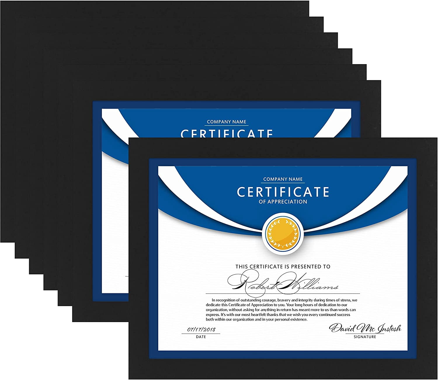 8.5x11 Diploma Frames (Black, 12 Pack), Sturdy Wood Composite ...