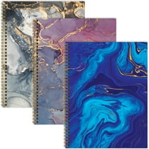 8.5x11" Fashion Spiral Notebook, 3-Pack, 120 Pages, College Ruled (Marble)