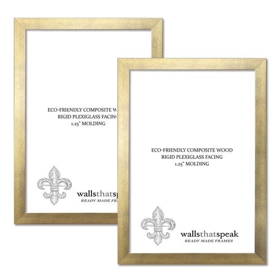 8.5x11 Gold Picture Frame for Puzzles Posters Photos or Artwork (2-Pack)